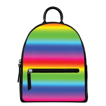 Rainbow Print Leather Backpack