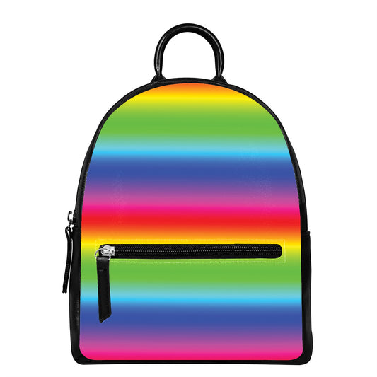 Rainbow Print Leather Backpack