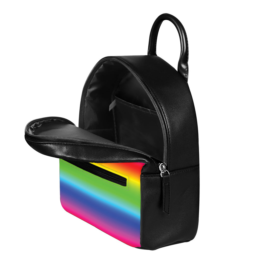 Rainbow Print Leather Backpack
