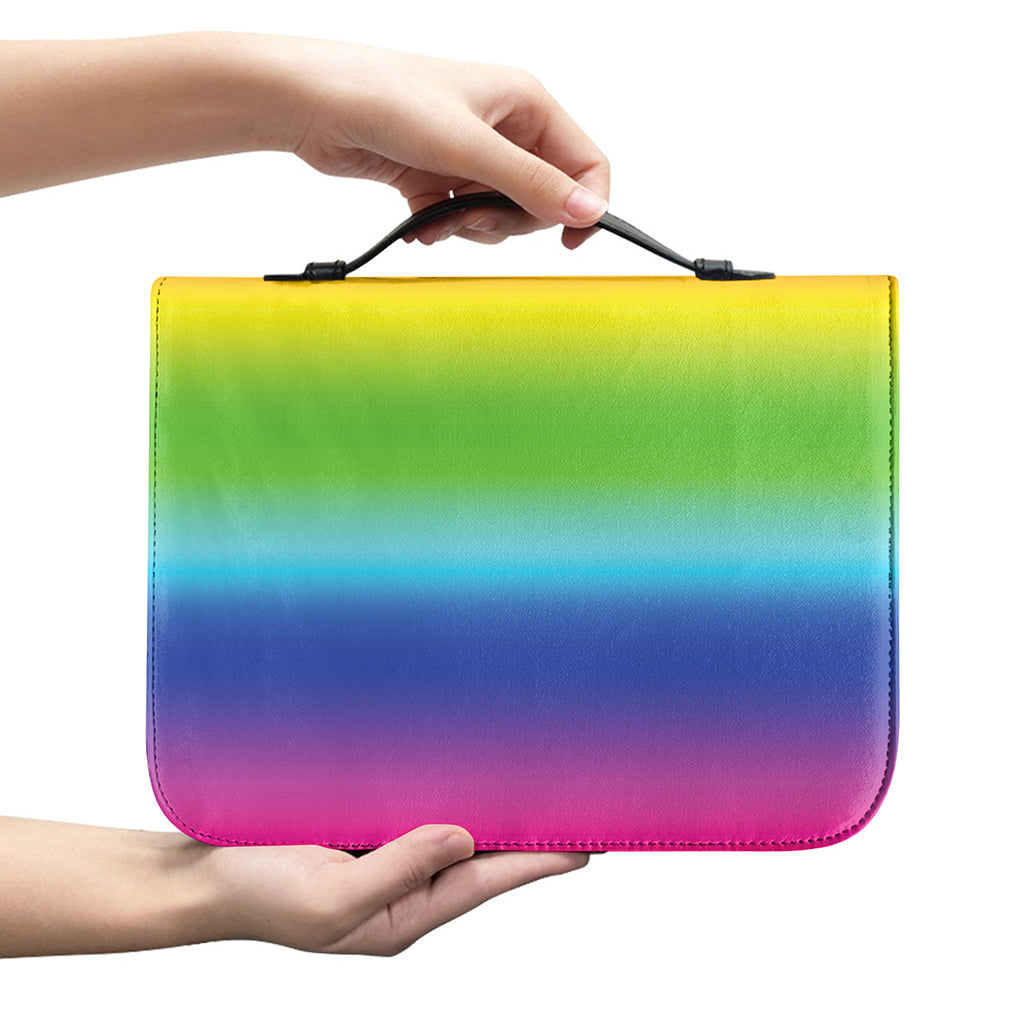 Rainbow Print Leather Bible Cover