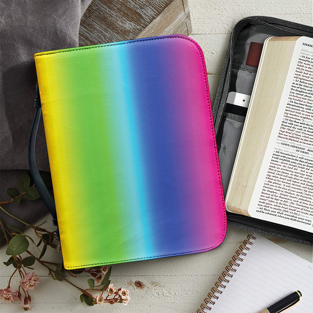 Rainbow Print Leather Bible Cover