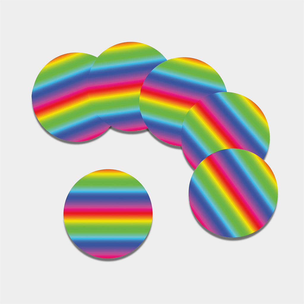 Rainbow Print Leather Coaster Set