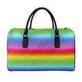 Rainbow Print Leather Duffel Bag