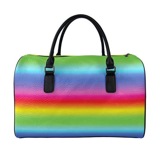 Rainbow Print Leather Duffle Bag