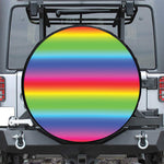 Rainbow Print Leather Spare Tire Cover