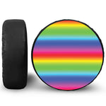 Rainbow Print Leather Spare Tire Cover