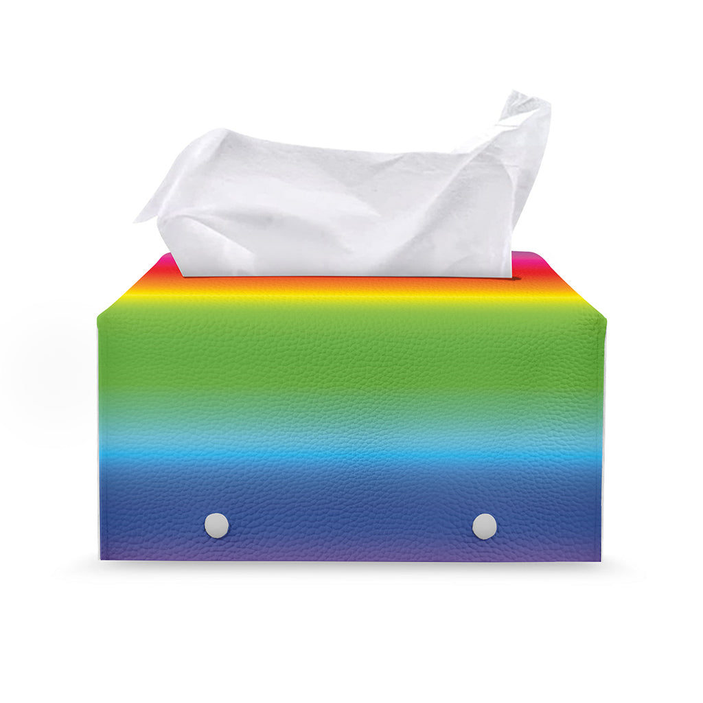 Rainbow Print Leather Tissue Box Cover