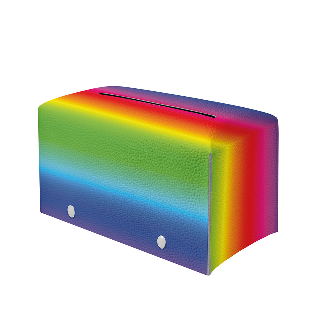 Rainbow Print Leather Tissue Box Cover