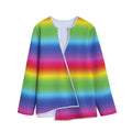 Rainbow Print Long Sleeve Short Coat