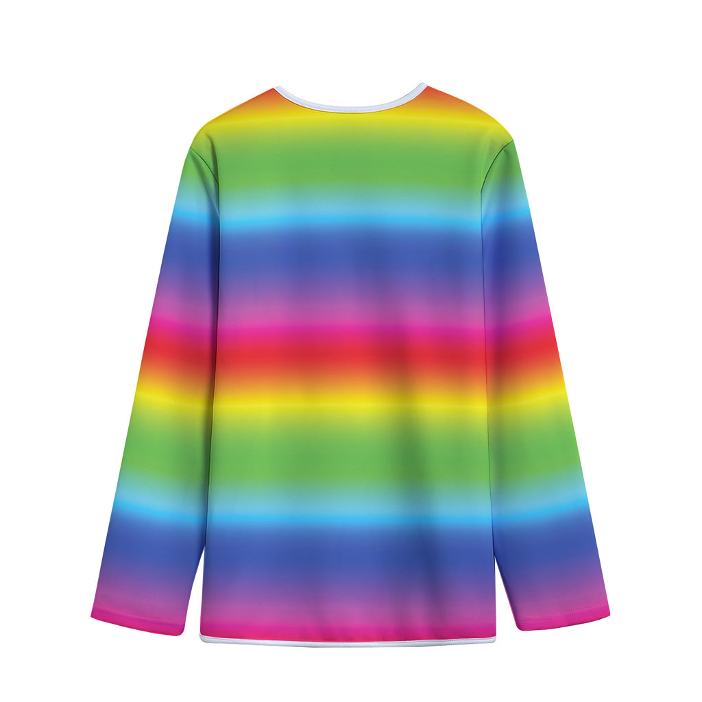 Rainbow Print Long Sleeve Short Coat