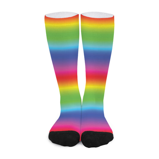 Rainbow Print Long Socks