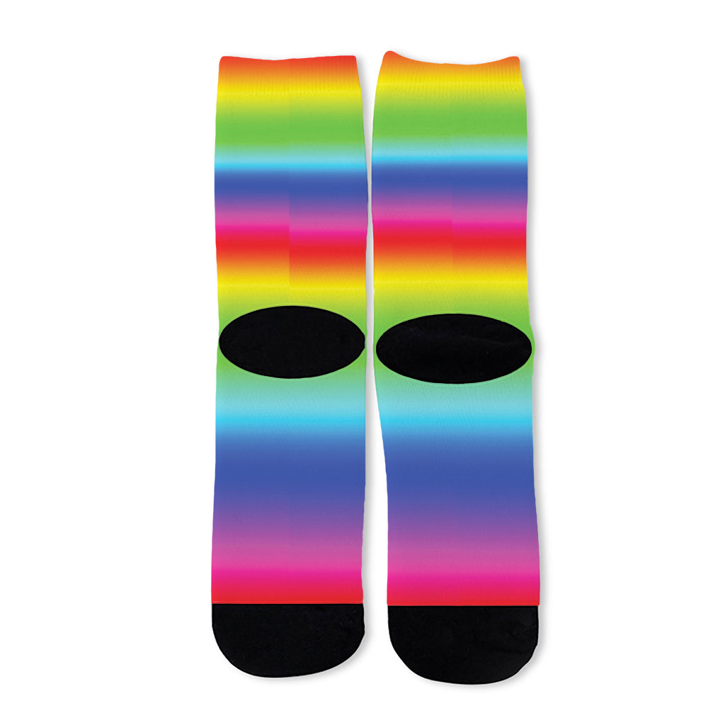 Rainbow Print Long Socks