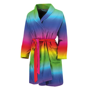 Rainbow Print Men's Bathrobe