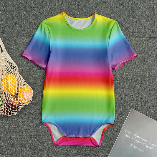 Rainbow Print Men's Bodysuit