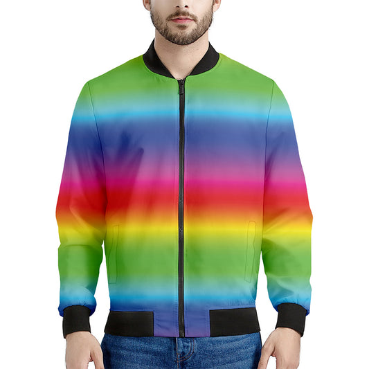 Rainbow Print Men's Bomber Jacket