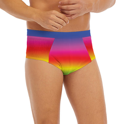 Rainbow Print Men's Briefs