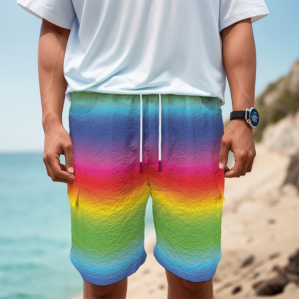 Rainbow Print Men's Cargo Shorts