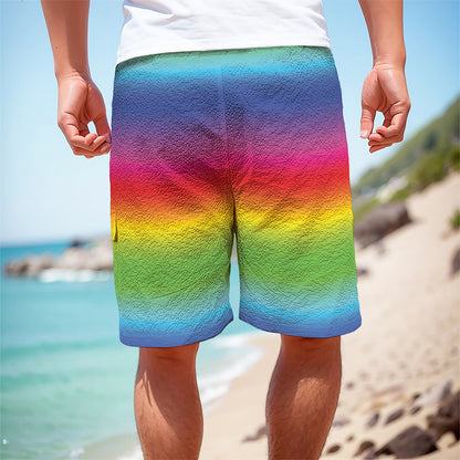 Rainbow Print Men's Cargo Shorts