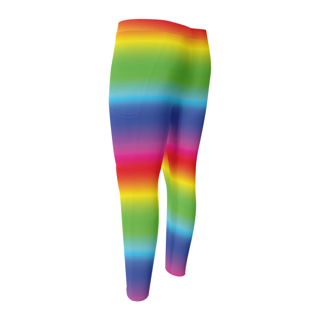 Rainbow Print Men's Compression Pants