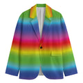 Rainbow Print Men's Cotton Blazer