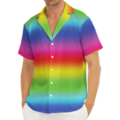 Rainbow Print Men's Deep V-Neck Shirt