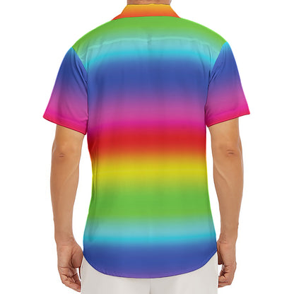 Rainbow Print Men's Deep V-Neck Shirt