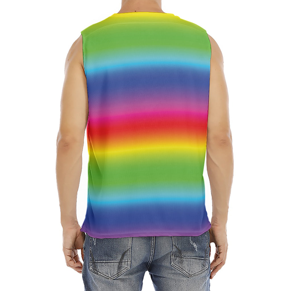 Rainbow Print Men's Fitness Tank Top
