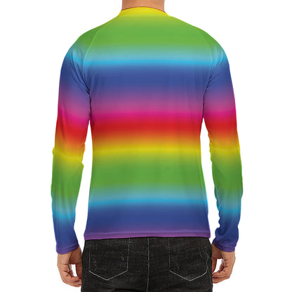 Rainbow Print Men's Long Sleeve Rash Guard