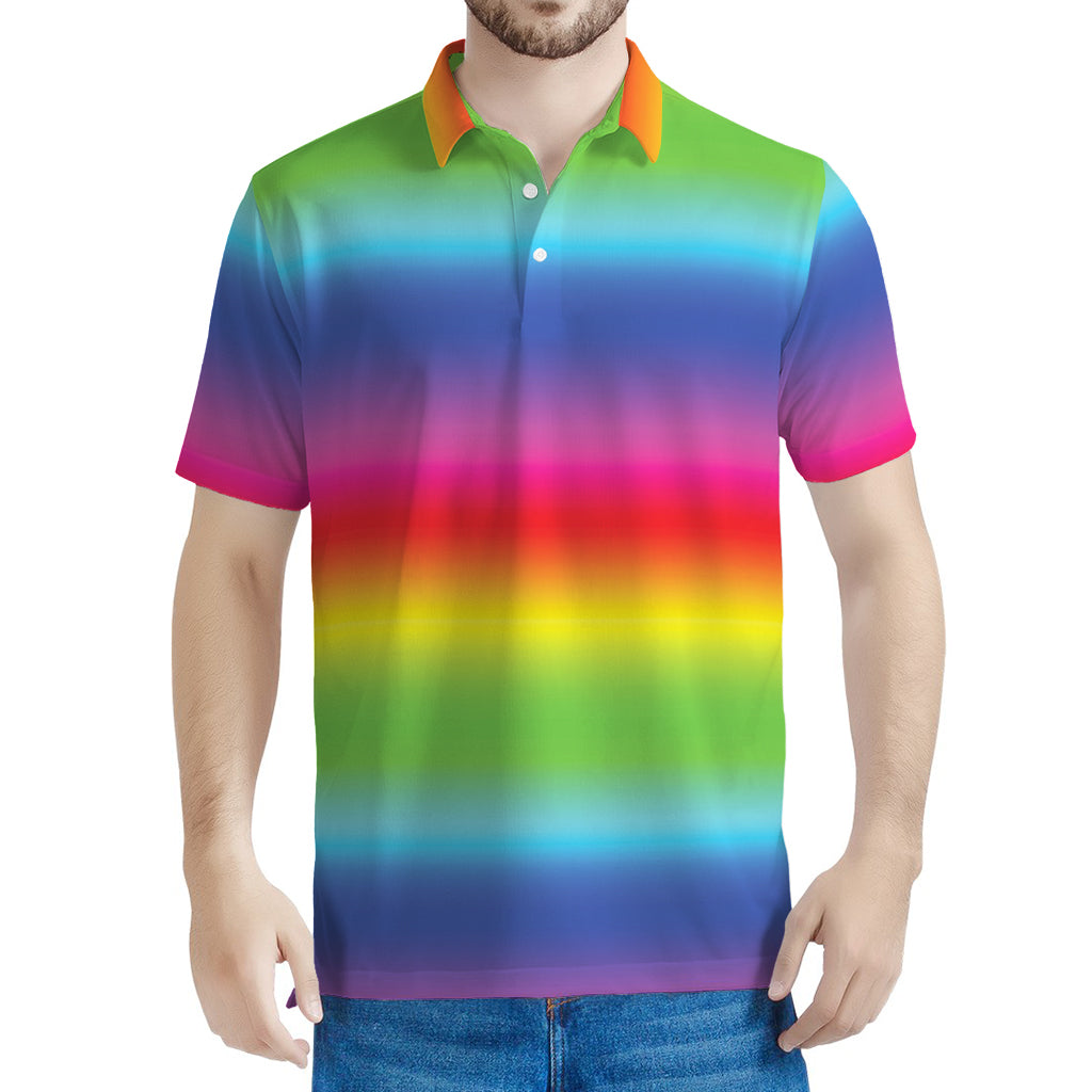 Rainbow Print Men's Polo Shirt