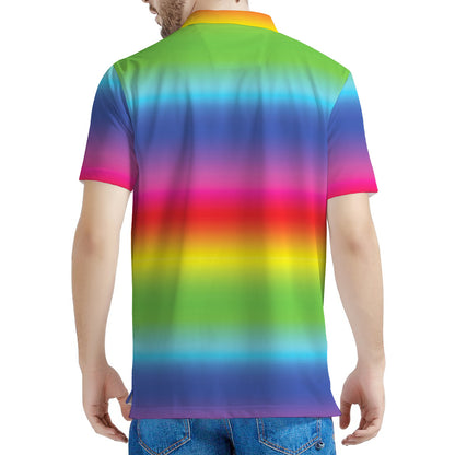 Rainbow Print Men's Polo Shirt