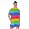 Rainbow Print Men's Romper
