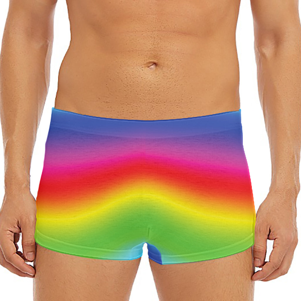 Rainbow Print Men's Short Boxer Briefs