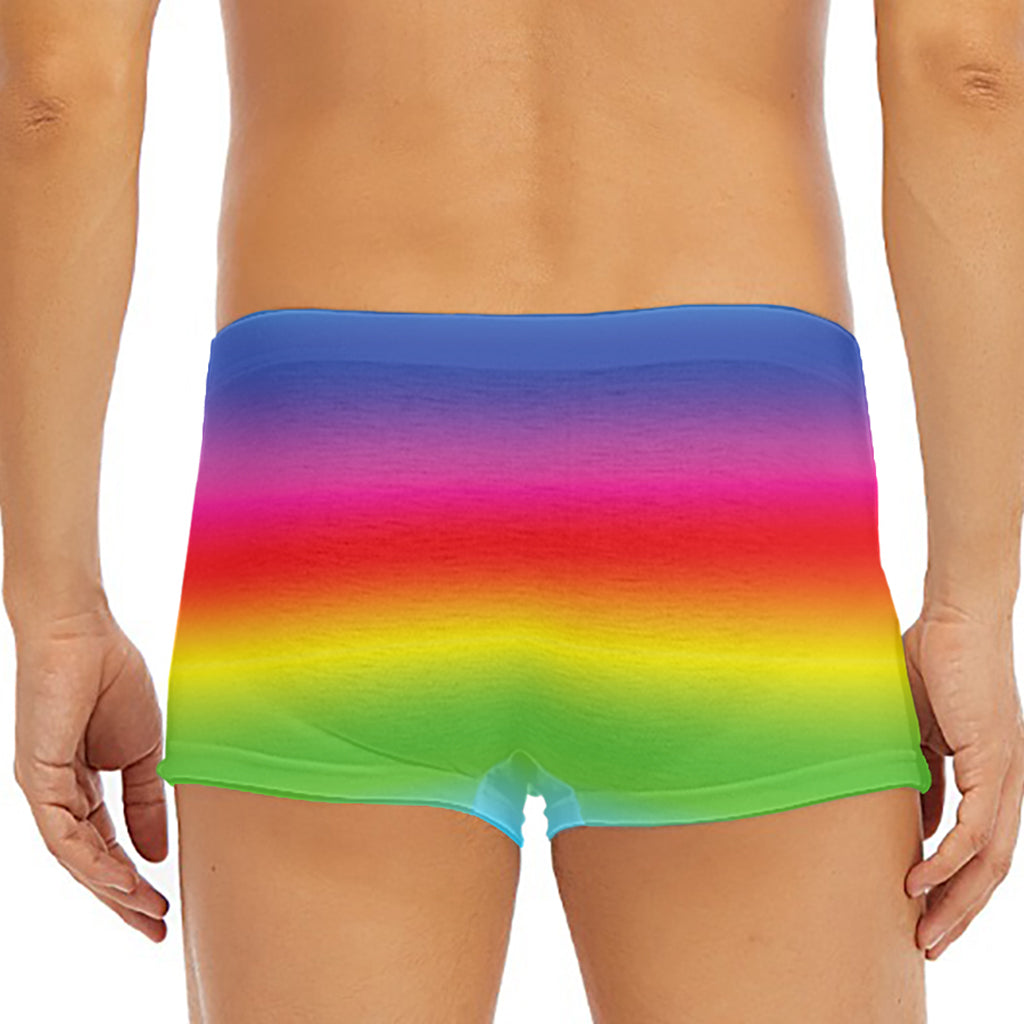Rainbow Print Men's Short Boxer Briefs