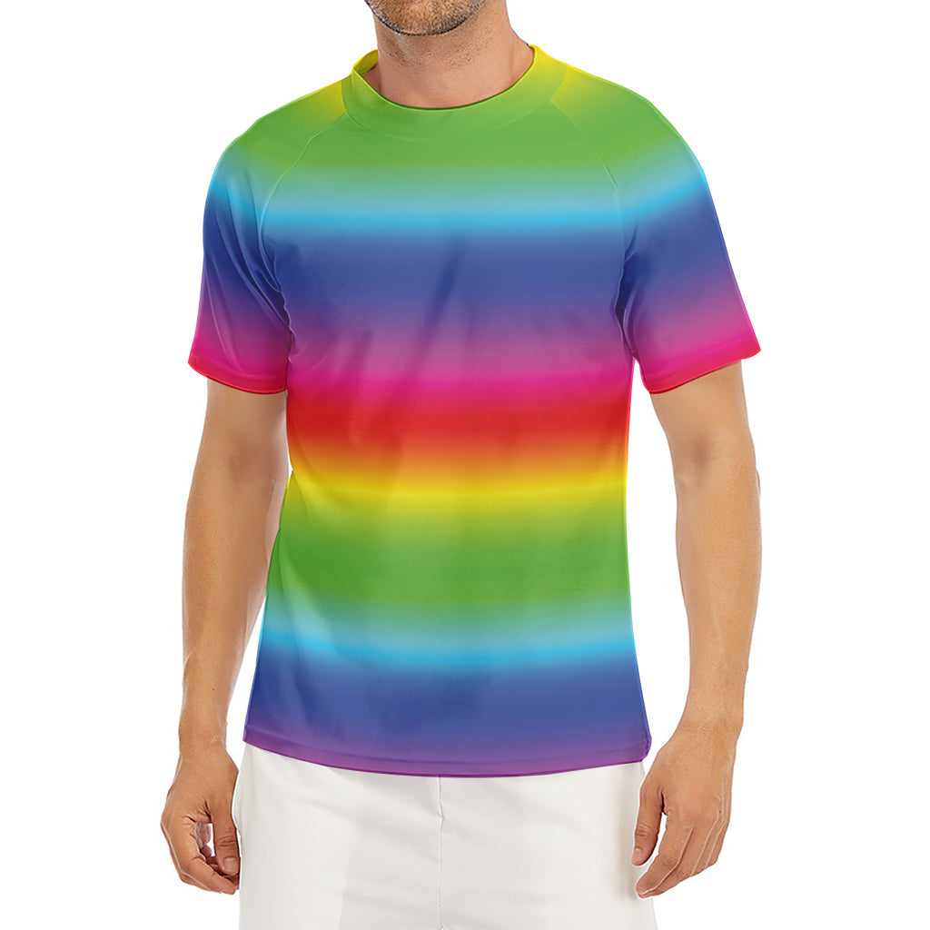 Rainbow Print Men's Short Sleeve Rash Guard