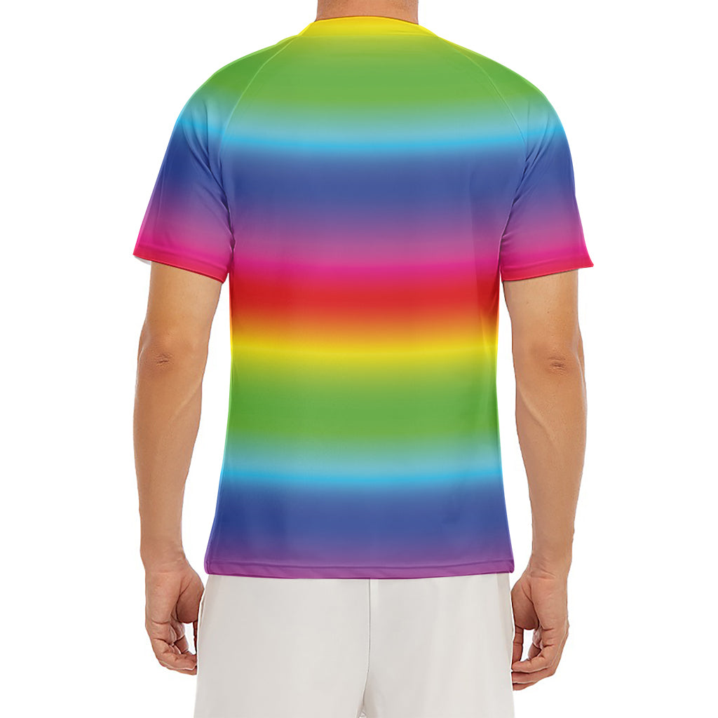 Rainbow Print Men's Short Sleeve Rash Guard
