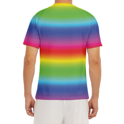 Rainbow Print Men's Short Sleeve Rash Guard