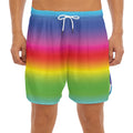 Rainbow Print Men's Split Running Shorts