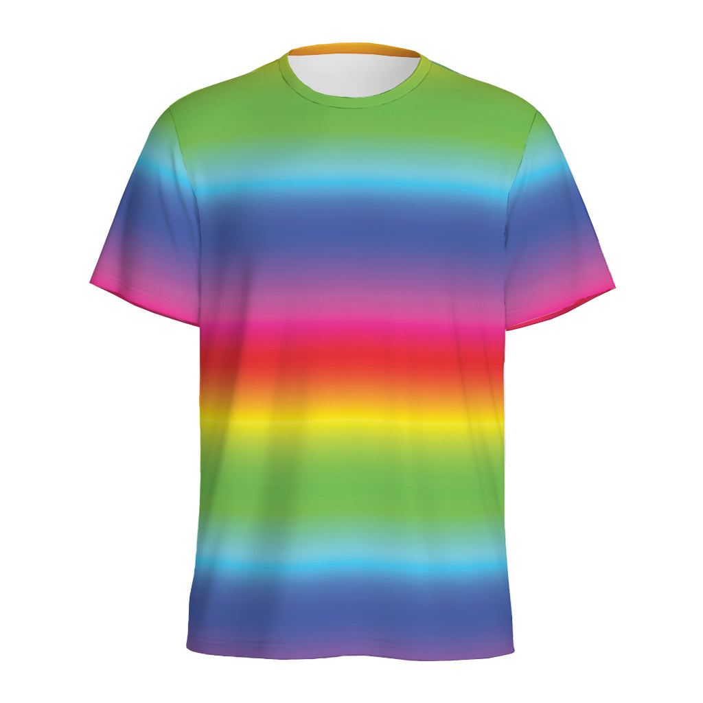 Rainbow Print Men's Sports T-Shirt
