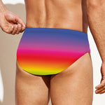 Rainbow Print Men's Swim Briefs