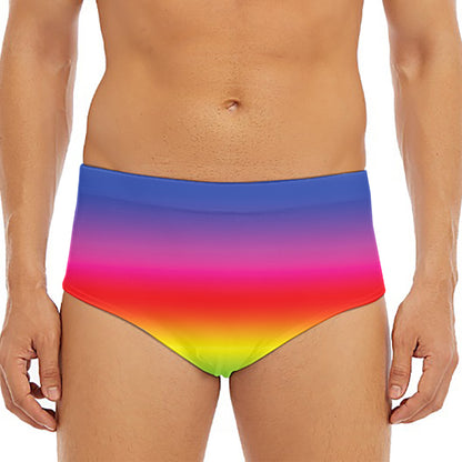 Rainbow Print Men's Triangle Swim Briefs