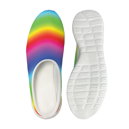 Rainbow Print Mesh Casual Shoes