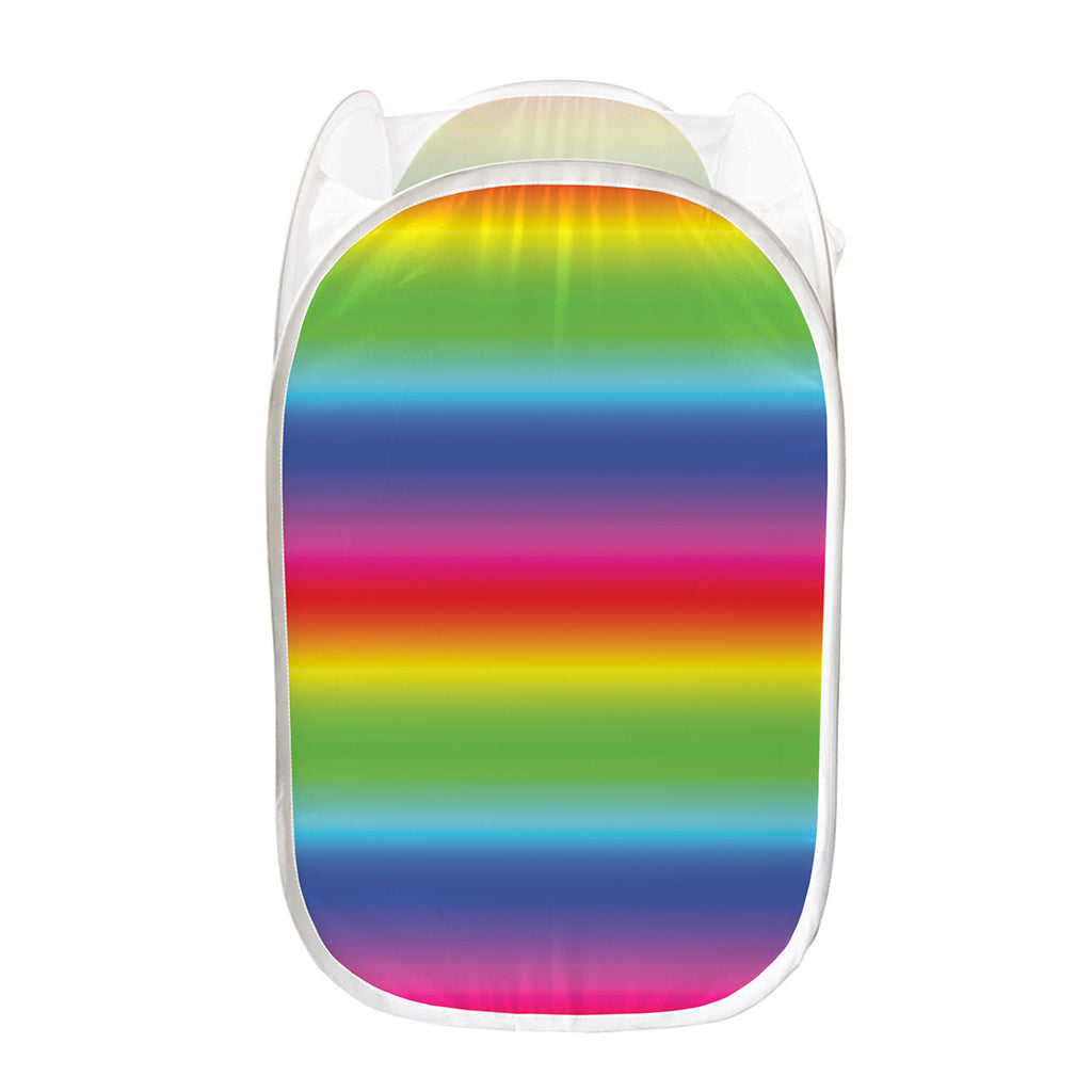 Rainbow Print Mesh Laundry Hamper