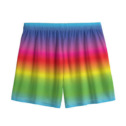 Rainbow Print Mesh Shorts