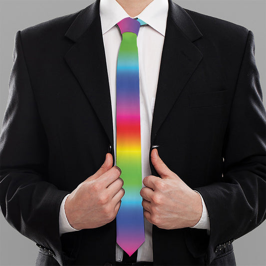 Rainbow Print Necktie