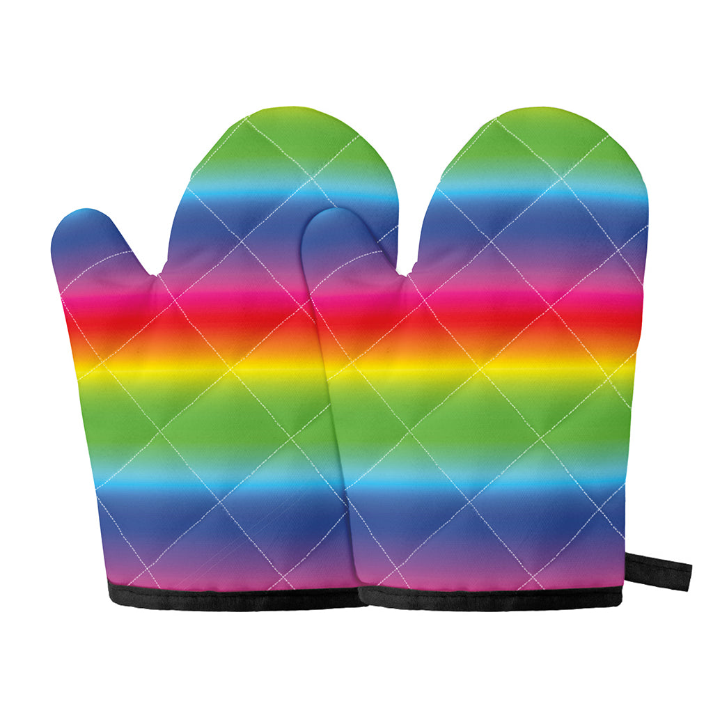 Rainbow Print Oven Mitts
