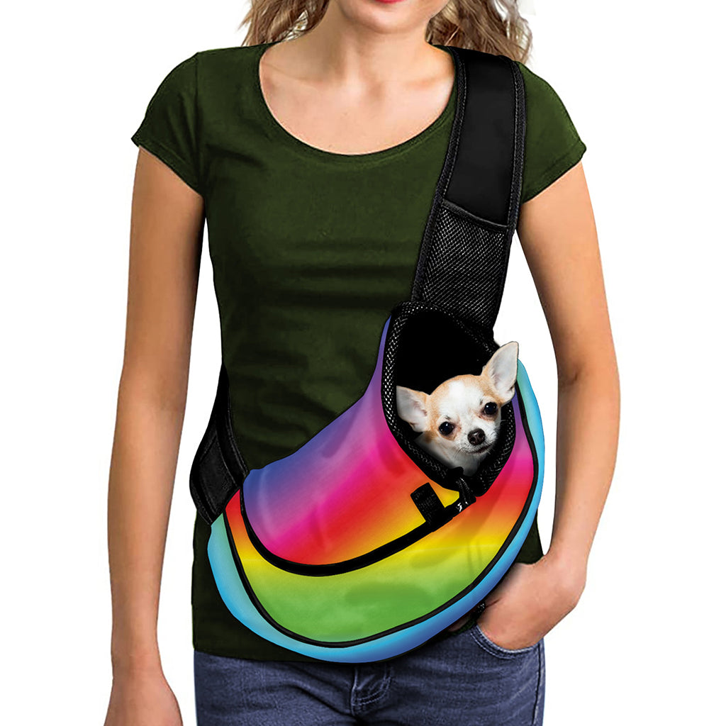 Rainbow Print Pet Sling Carrier