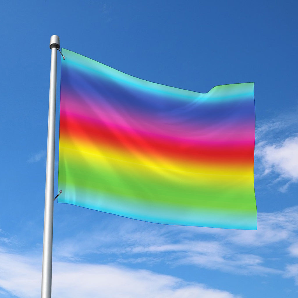 Rainbow Print Polyester Flag