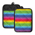 Rainbow Print Pot Holders With Pocket