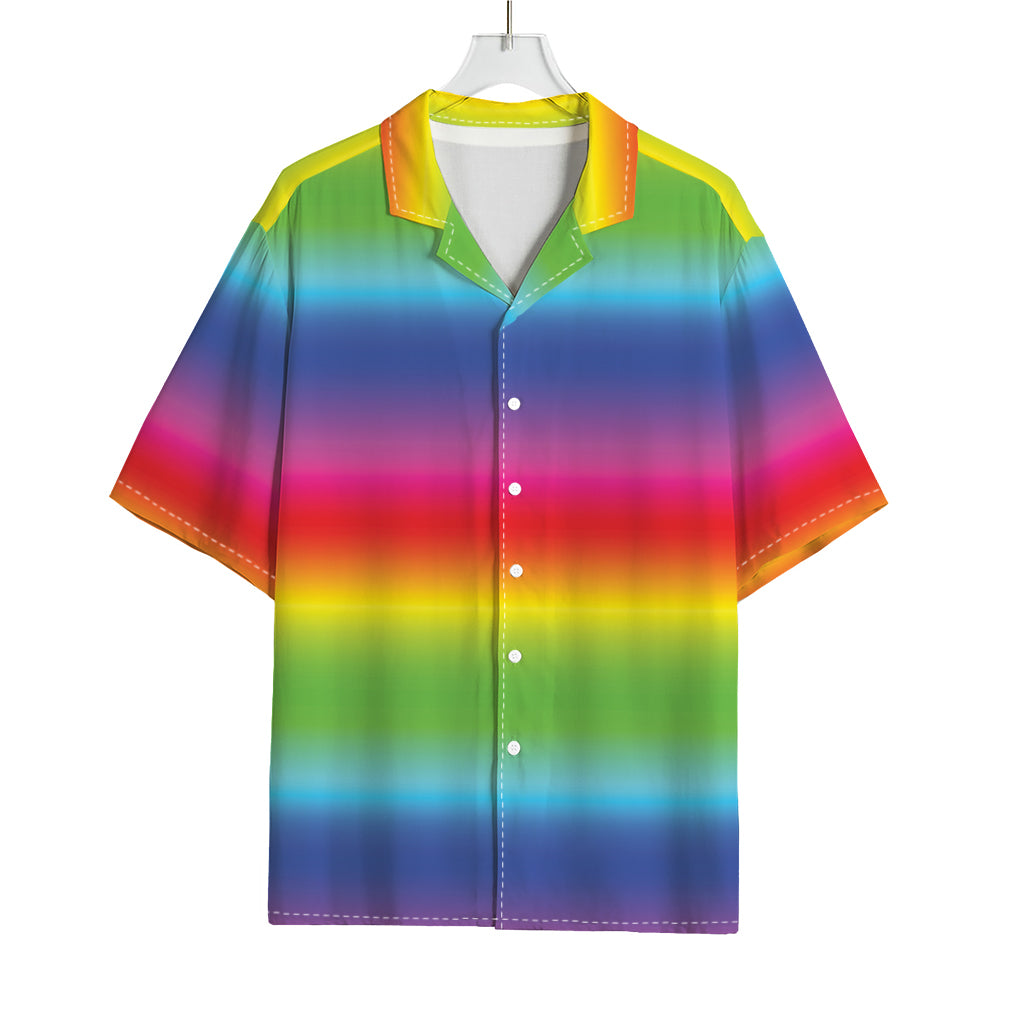Rainbow Print Rayon Hawaiian Shirt
