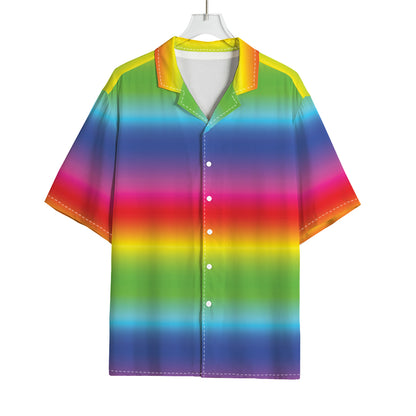 Rainbow Print Rayon Hawaiian Shirt